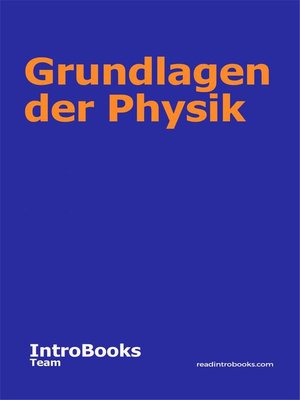 cover image of Grundlagen der Physik